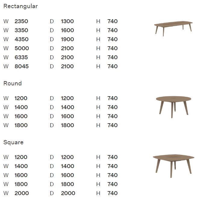 Aalto table dimensions