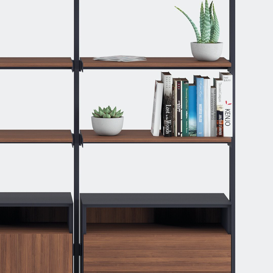 Field shelving close up