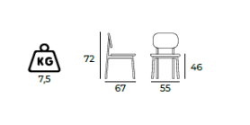 Notre chair dimensions