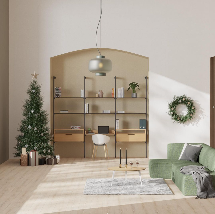 Polka shelving scene