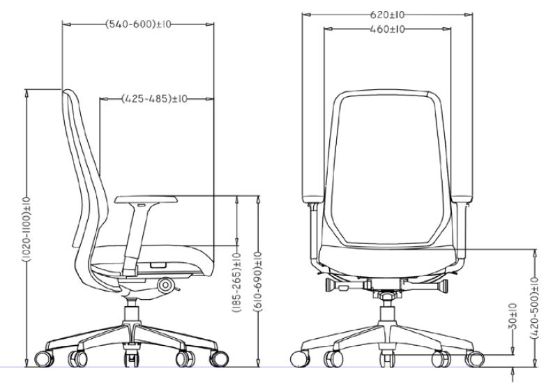 Stirling Task Chair Dimensions