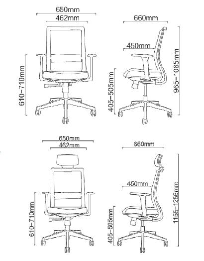 Webb Task Chair Dimensions