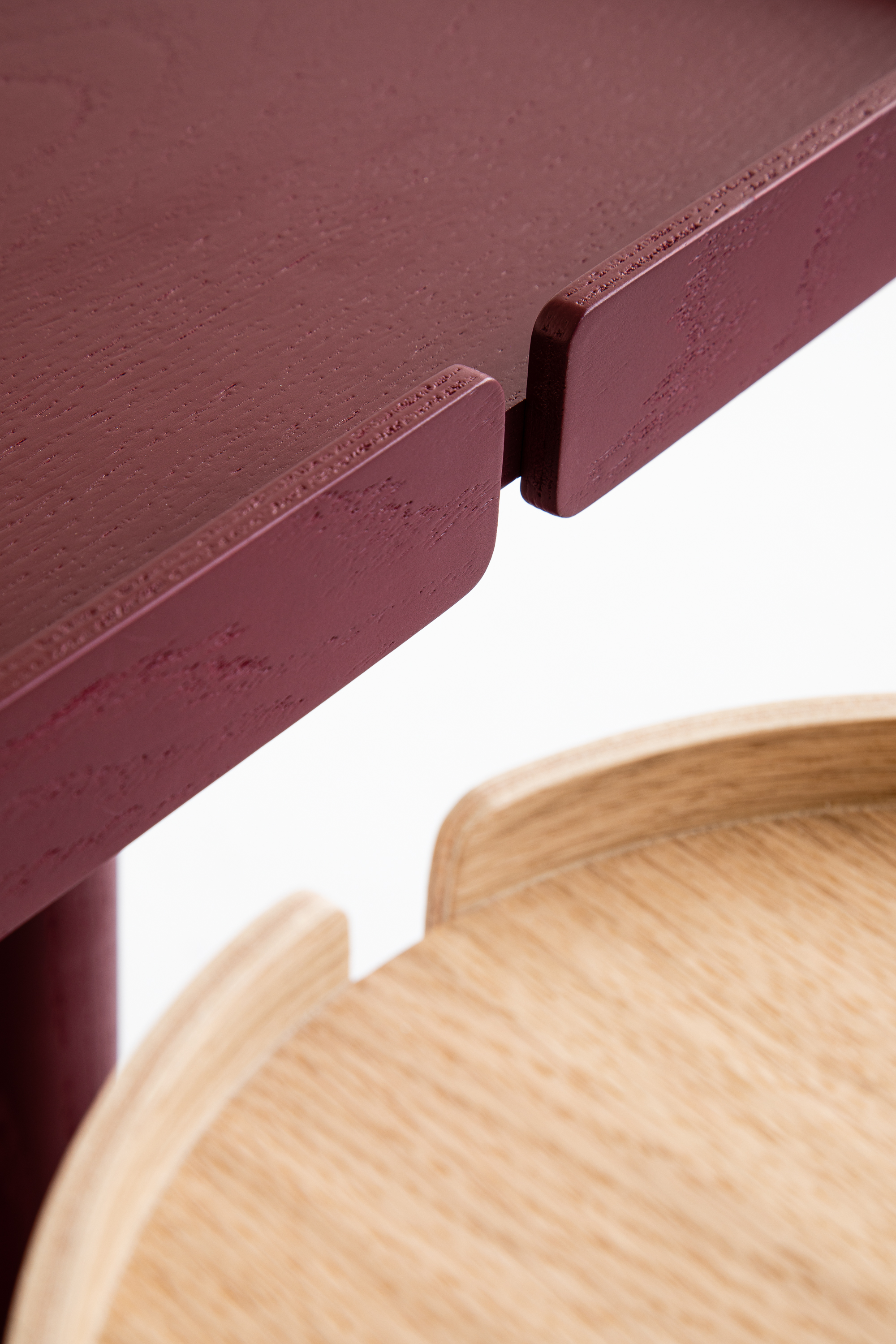 Serif side table close up
