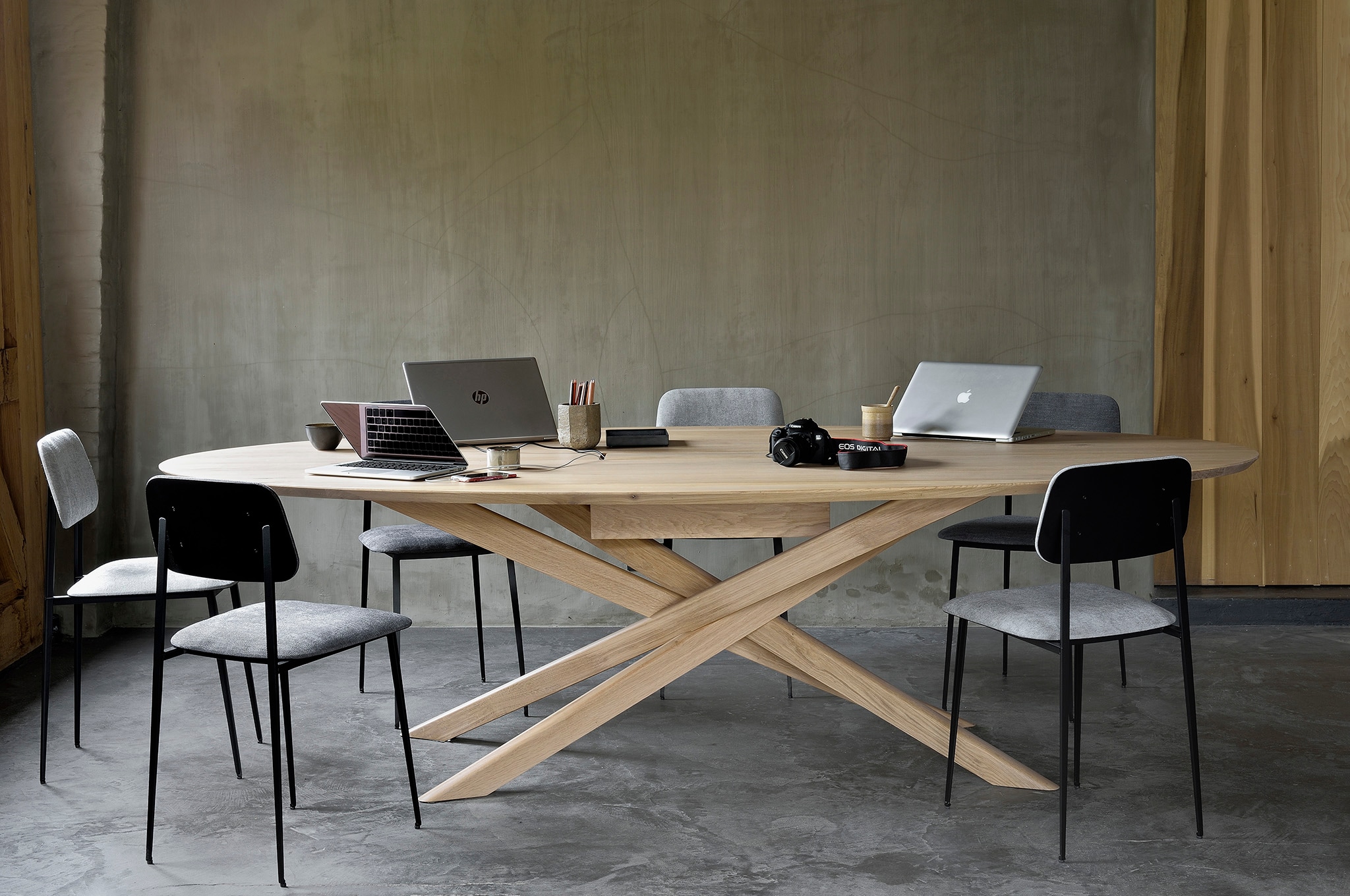 Oak Mikado Meeting Table