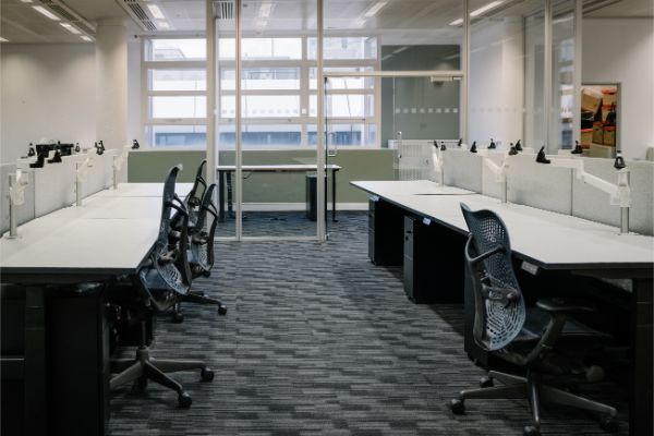Task chair and desk from birds eye view